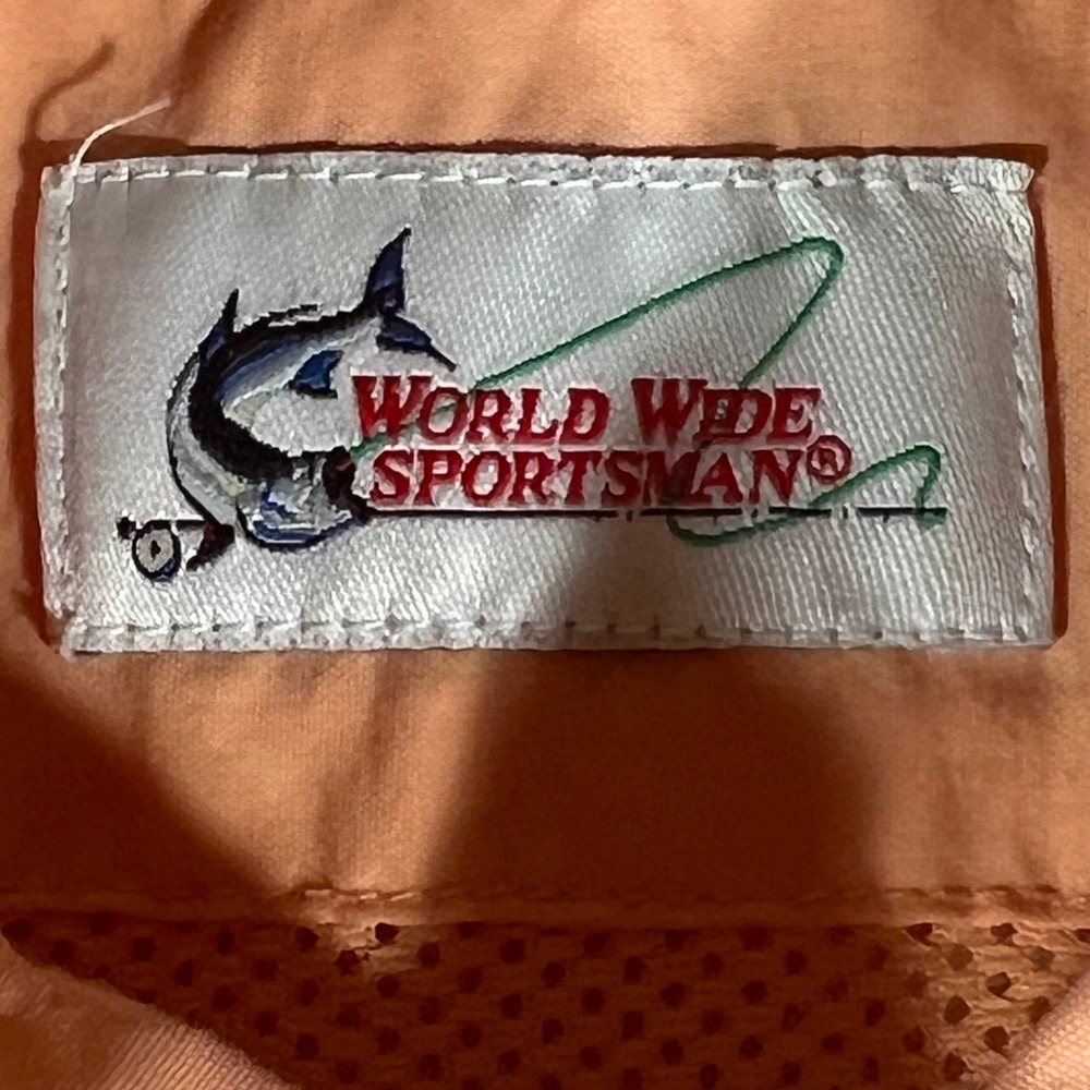 World Wide Sportsman Mens 3XL Fishing Shirt Peach Nylon Vented Long Sleeve - Picture 8 of 16